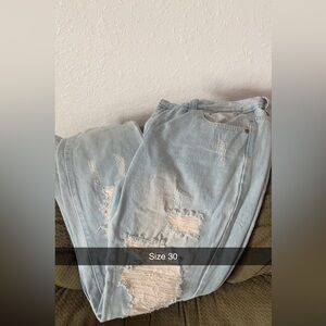 Light Blue Distressed Women Jeans